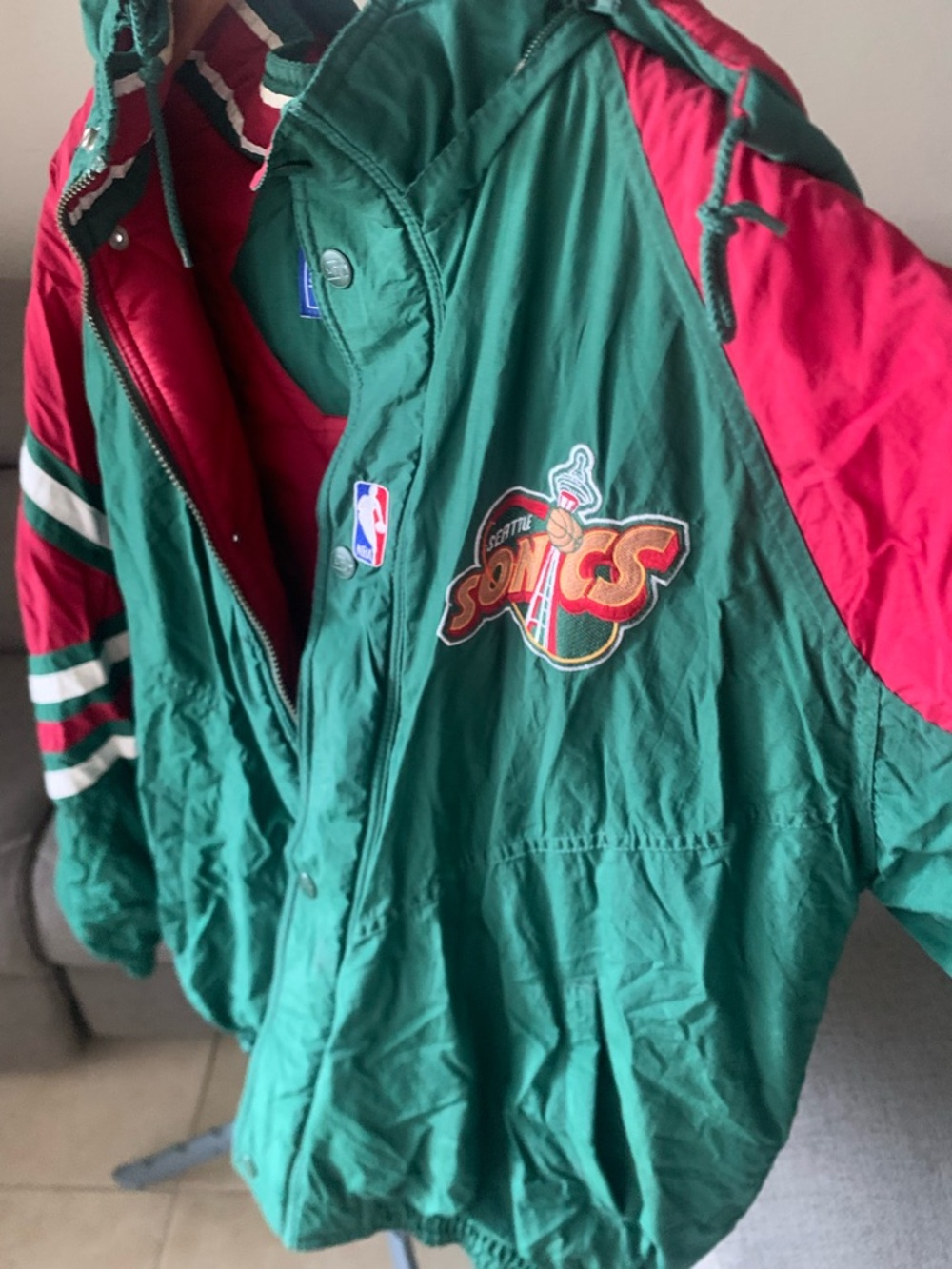 STARTER Seattle Sonics late 90’s Full Zip Jacket Sz L Vintage